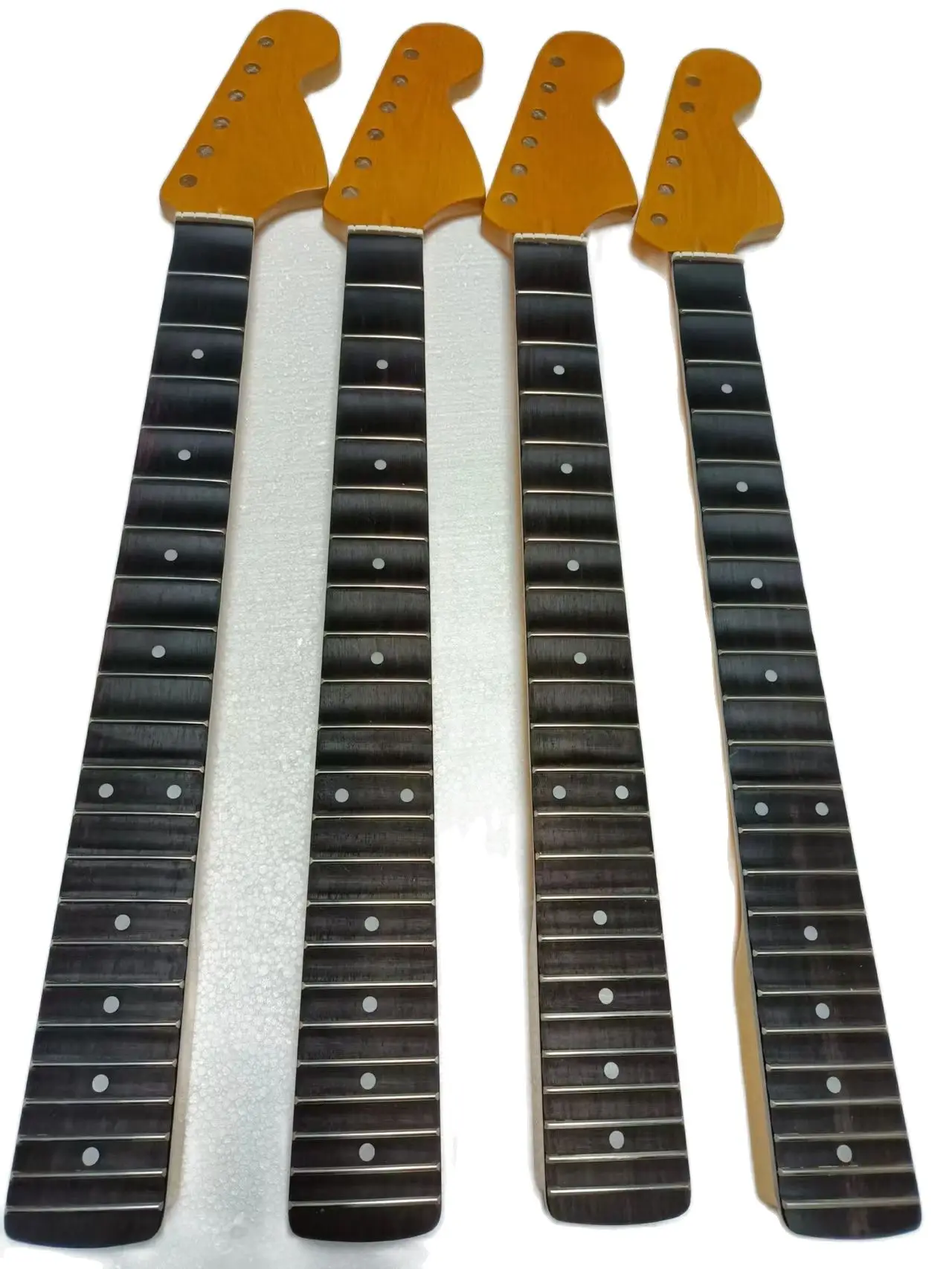 22-Fret ST Electric Guitar Neck Classic Dot Inlay Rosewood Fingerboard Canadian Maple Yellow Color(1pc, Custom Logo Service) enlarge