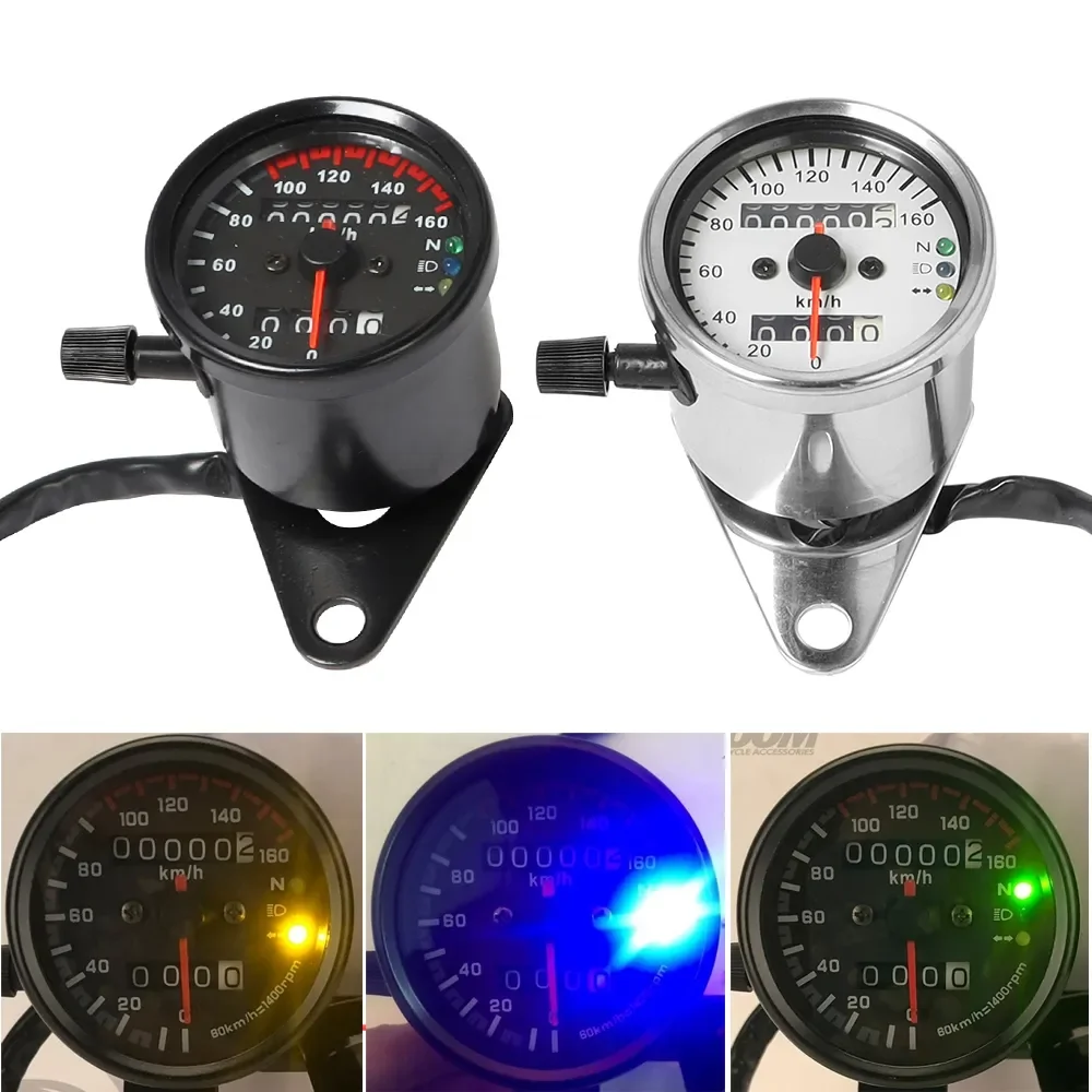 

Motorcycle Speedometer Odometer Gauge Universal for Cafe Racer Motorbike with LED Signal Light Backlight Indicator Modified Part