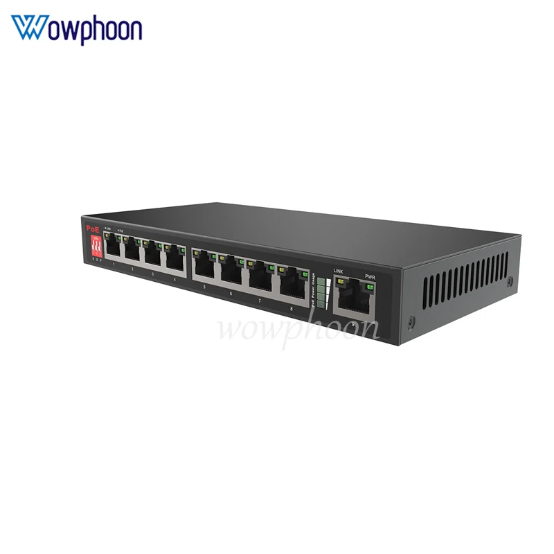 9-Port 10/100M unmanaged AI PoE switch 8 PoE ports and 1 RJ45 port