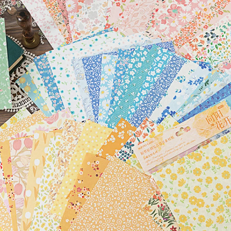

30Sheets Vintage Background Material Paper Floral Collage Scrapbooking Album Journal Stationery DIY Craft