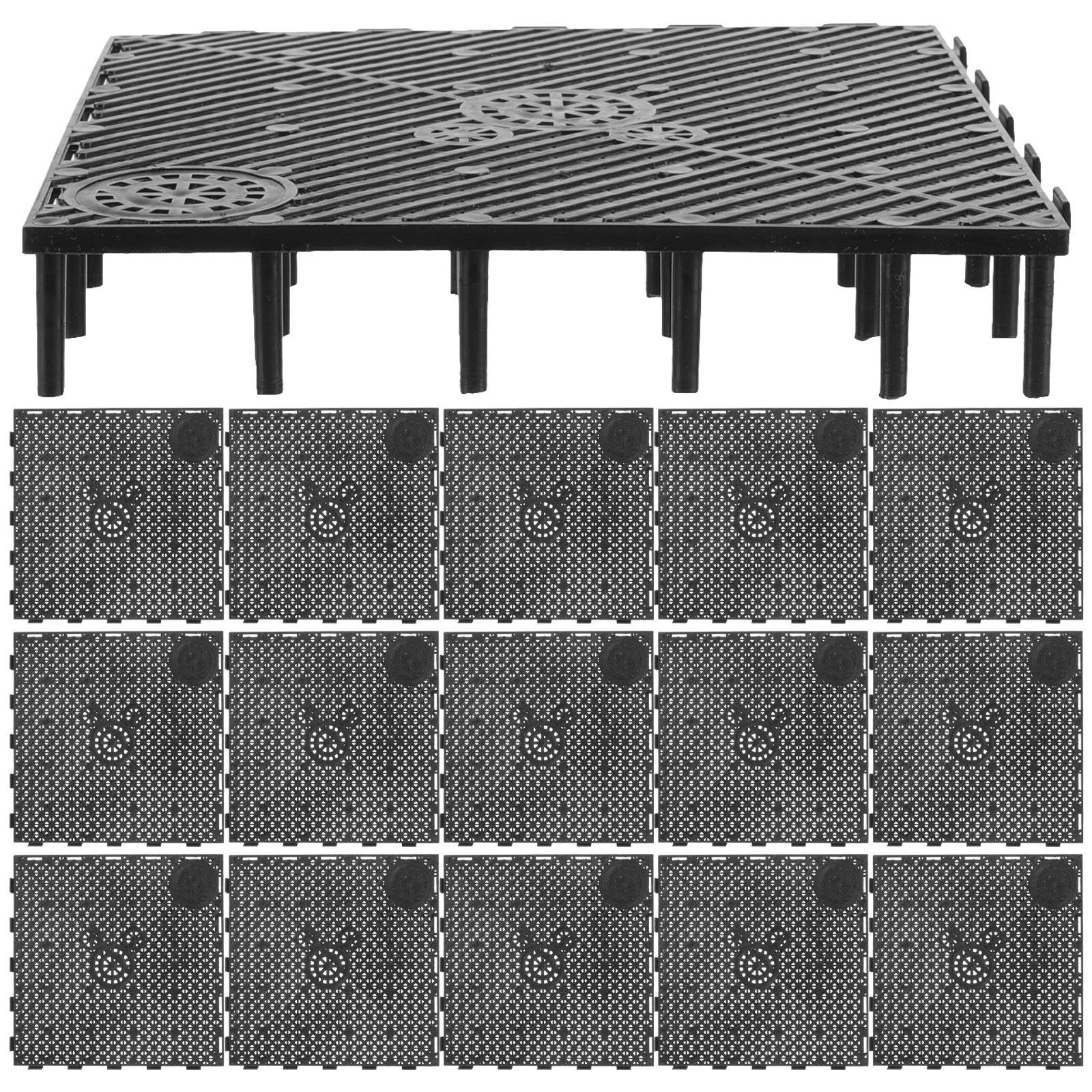 

20pcs Aquarium Bottom Grid Tank Isolation Board Tank Bottom Filter Plate Divides Tray Bottom Filter ( Black )