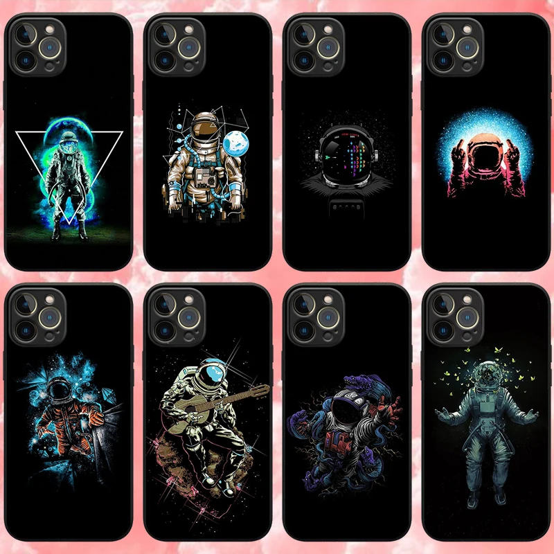 

Art Life Astronaut Phone Cases for Iphone 11 12 13 Pro Max Mini XR XS 8 X 7 6 6s Plus SE2020 Soft Silicone Cover Fundas
