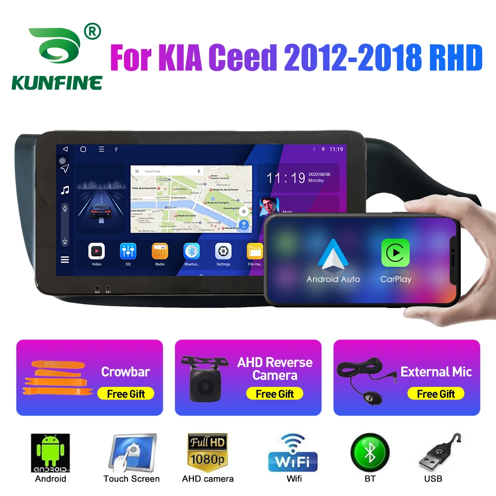 

Автомобильный радиоприемник 10,33 дюйма для KIA Ceed 2012-2018 RHD 2Din Android Восьмиядерный автомобильный стерео DVD GPS-навигатор плеер QLED экран Carplay