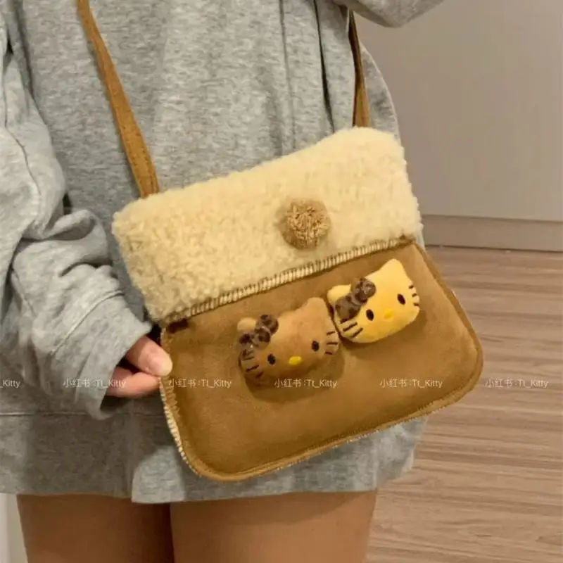 Аниме Kawaii мех ягненка Sanrio плюшевая сумка через плечо мультфильм Hellokitty осень зима