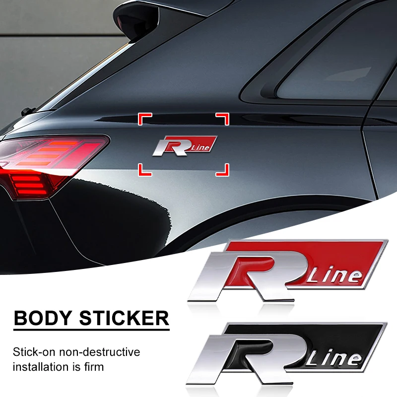 Металлическая эмблема VW Rline наклейка с логотипом значок на задний багажник