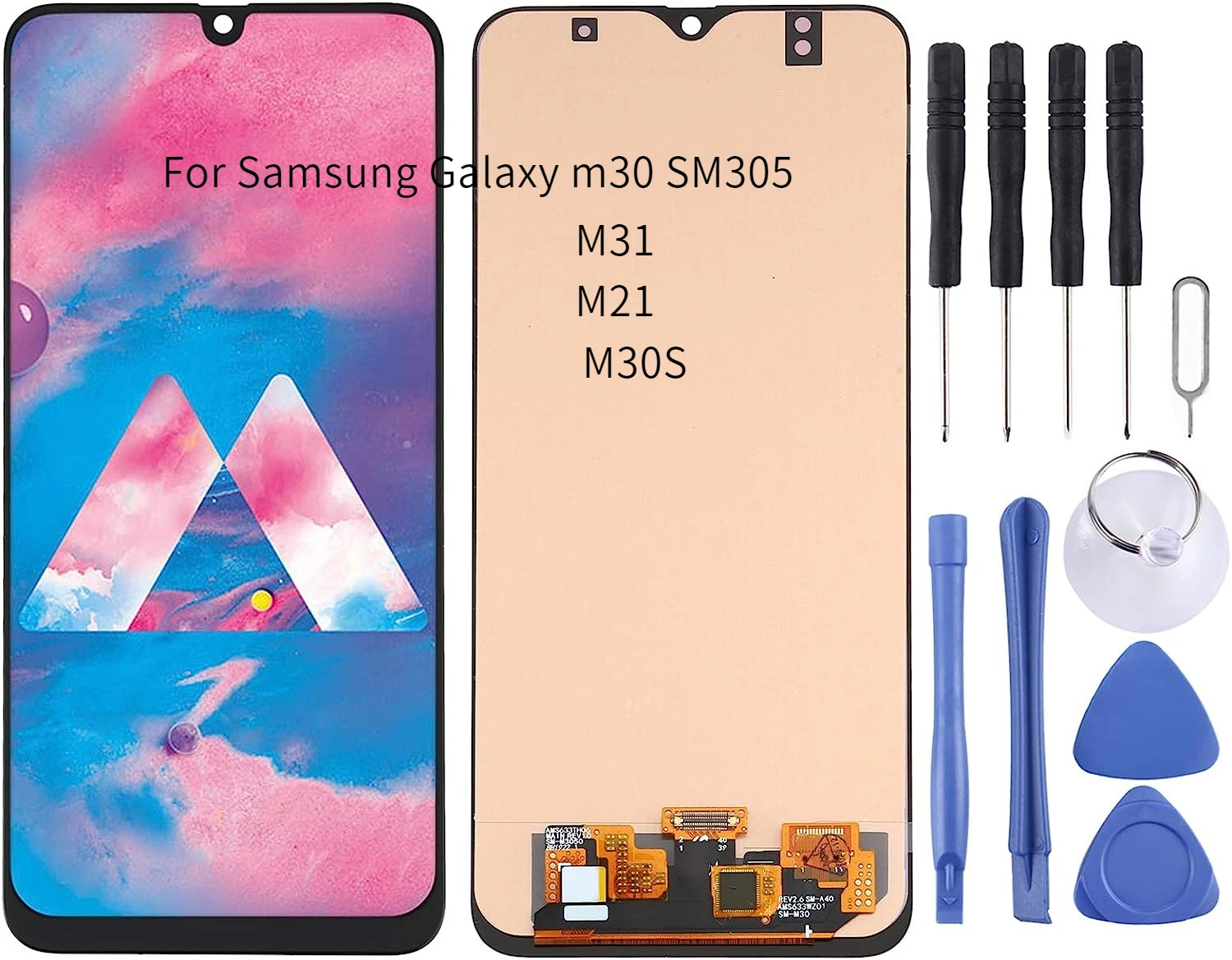 

AMOLED Screen Replacement for Samsung Galaxy M30 ​M305 M305F M305DS LCD Display Touch Screen Digitizer Assembly Replacement
