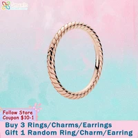 smuxin 925 sterling silver ring pink snake chain pattern rings original 925 silver women rings engagement rings girl gift