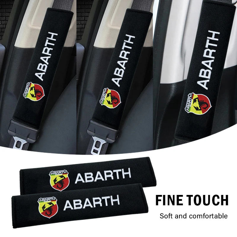 

2pcs Car Seat Belt Cover Pads Universal Protector Car Interior For Abarth Accessories 500 595 124 Competizione Carbono Punto Evo