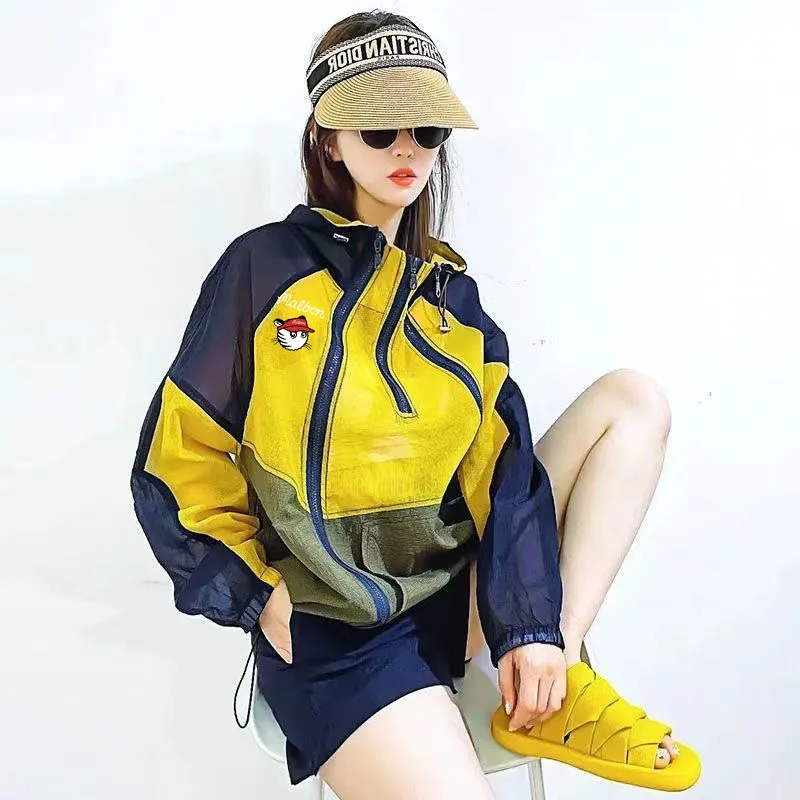 Golf Shorts Sports Suit Sunscreen Clothes Female 2023 Summer New Fashion Long-sleeved Breathable Pullover Top + Shorts