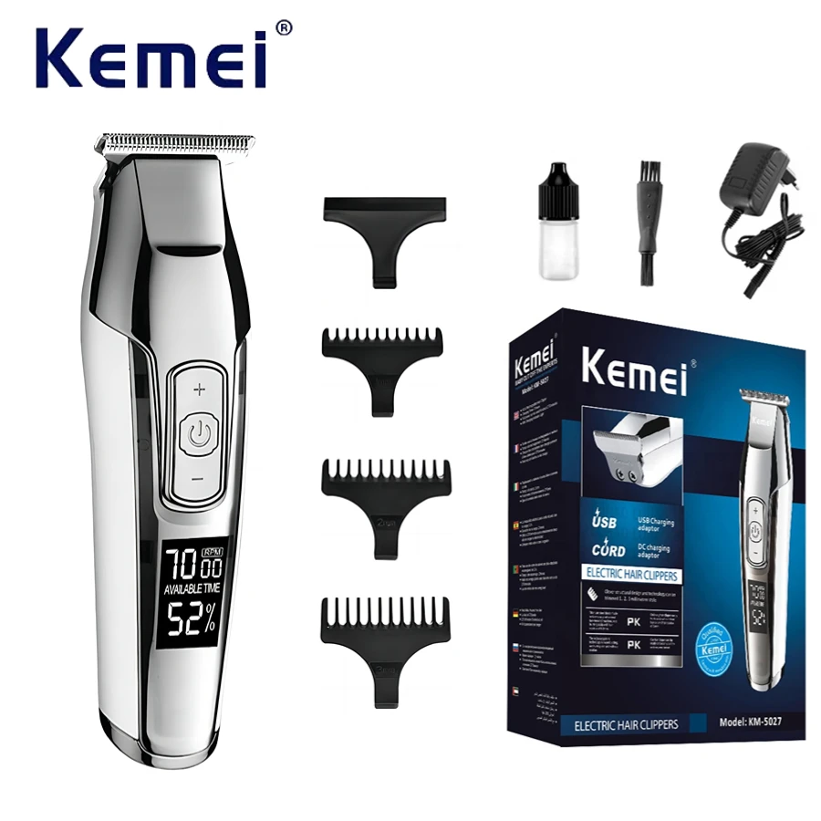 

Kemei KM-5027 Hair Clipper Professional Hair Trimmer Electric Hair Cutting Machine Mens 4 Speed Adjustable Barber Trimmer Metal