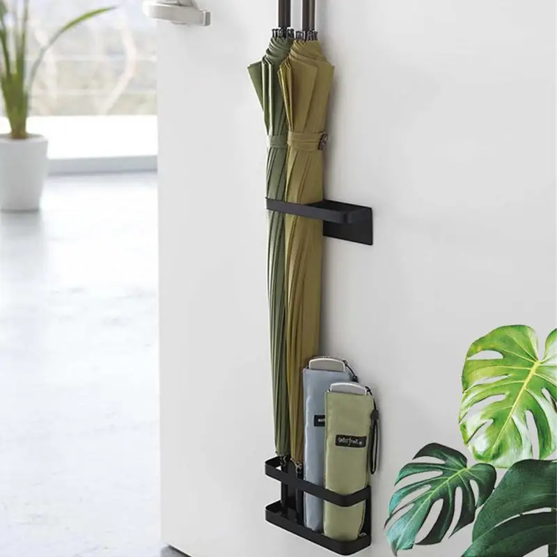 

Household Wall Mounted Umbrella Storage Rack Metal Rack Storage Rack Magnetic Suction Finishing Rack Household Organizer Shelf