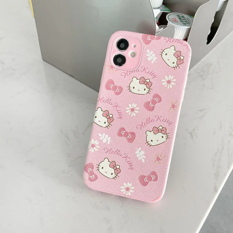 Kawaii Hello Kitty противоударный мягкий чехол для телефона Iphone 12 11 Pro Xs Max Xr X Se 7 8 Plus Чехлы
