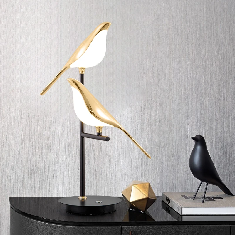 

Современная настольная лампа в скандинавском стиле, креативный роскошный светодиодный светильник в виде птицы для дома, гостиной, спальни