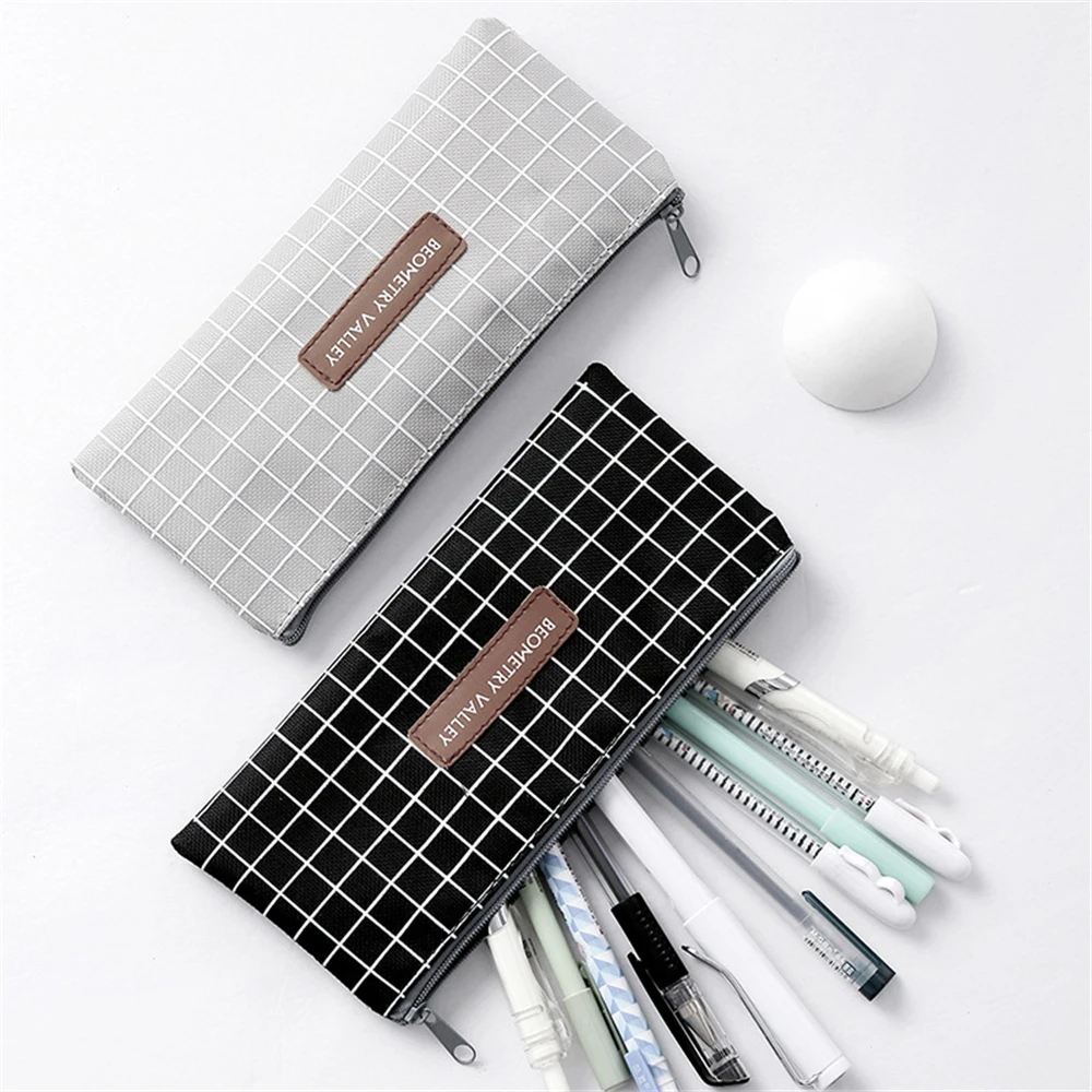 Case School Pen Case For Girls Boys Stationery Storage Organizer Bag Simple Canvas Pencil Storage Bag