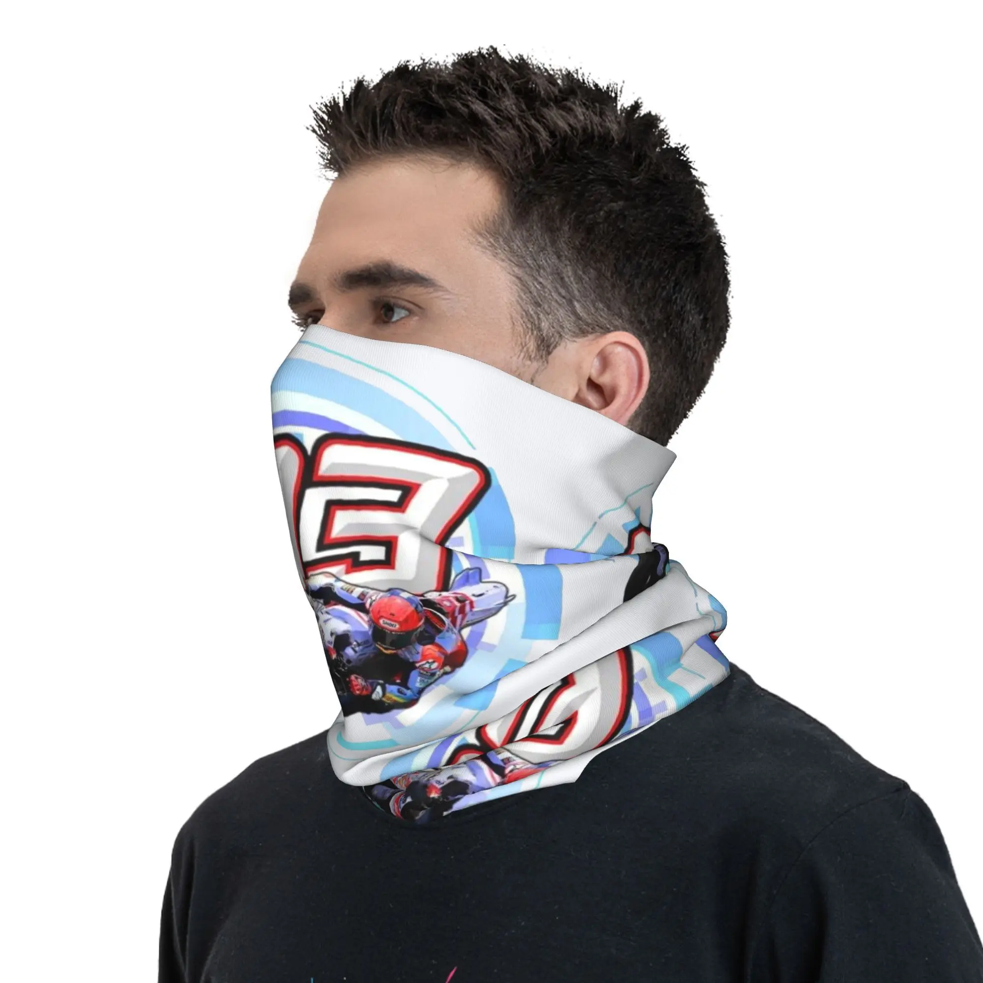 Custom Motorcycle Racing Marquezes Bandana Neck Warmer Women Men Winter Ski Hiking Scarf Gaiter Face Cover