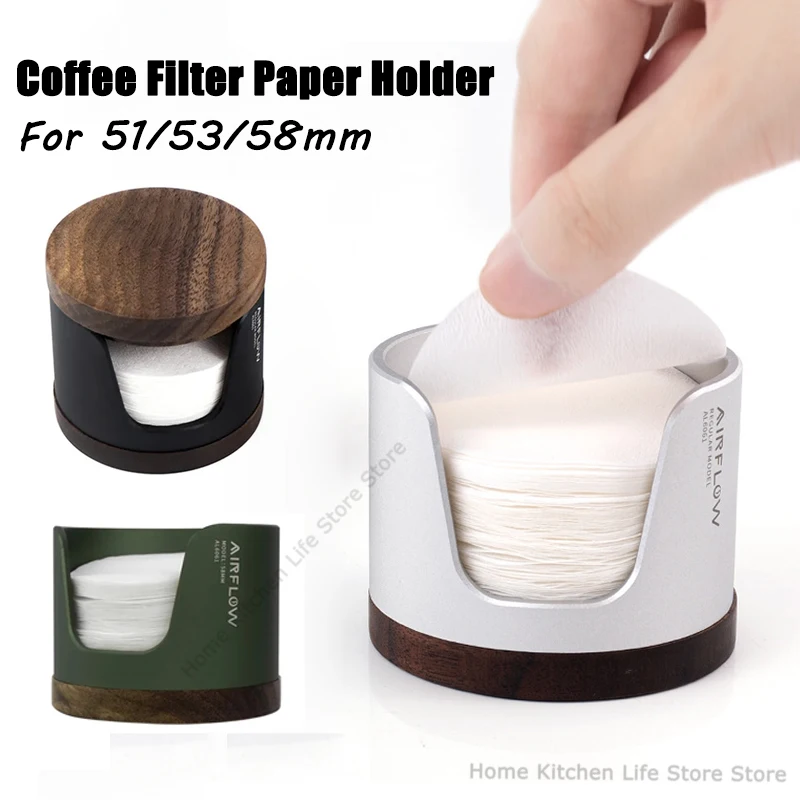 

Coffee Filter Paper Holder, Round Filter Holder Coffee with Magnetic Lid for 51mm 53mm 58mm Coffee Accessories, Barista Tools