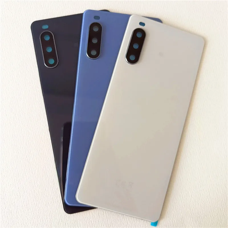 Original New For Sony Xperia 10 III Back Battery Cover Glass Housing Rear Door Case Replacement Parts With Camera Lens