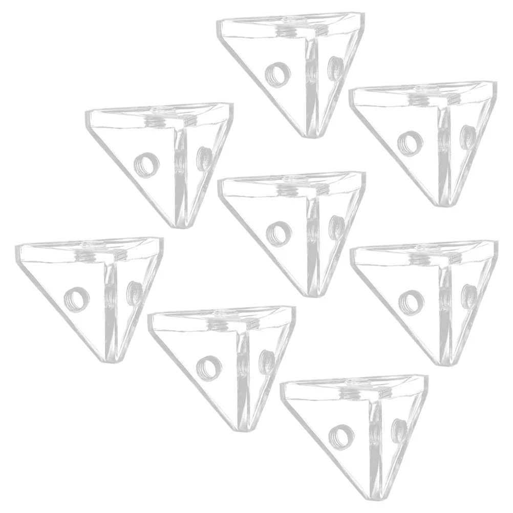 

8 Pcs Display Cabinet Fixing Buckle Acrylic Corner Bracket Cabinets Case Supplies Shelf Brackets Connector Accessories Hardware