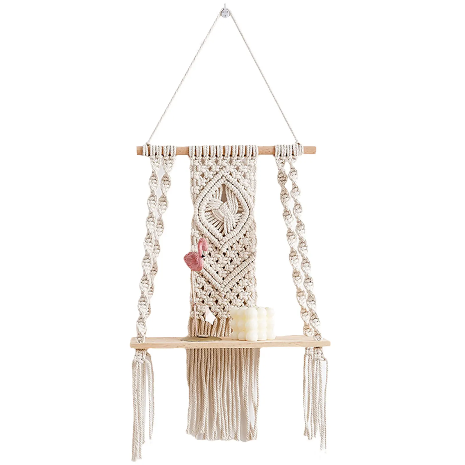 

Macrame Wall Decoration Boho Pure Natural Cotton Cord Hangings Shelves Wall Hangings For Christmas Wedding Housewarming Gifts
