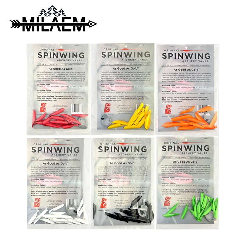 

50/100 Pcs Archery Plastic Feather 1.75" Corlorful Spiral Vane for Carbon Aluminium Arrow Shooting Hunting Training Accessories