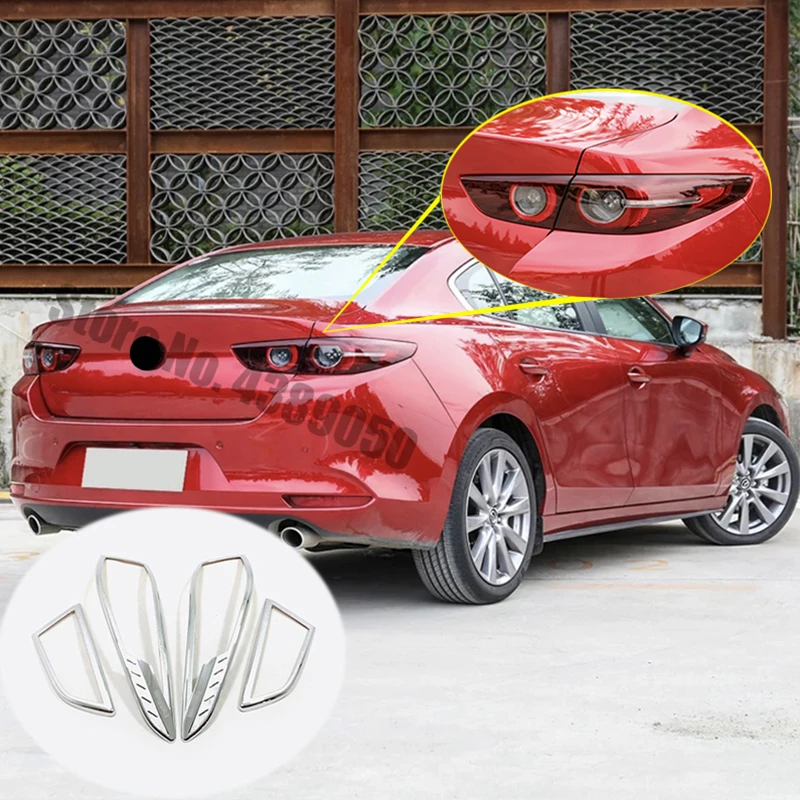 

For Mazda 3 Sedan 2019 2020 accessories ABS Chrome Car Tail Lights Rear Lamps Decoration Frame Cover Trim Sticker Car Styling
