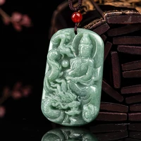 burmese jade guanyin pendant gift natural green jadeite emerald jewelry choker fashion necklace stone charm talismans vintage