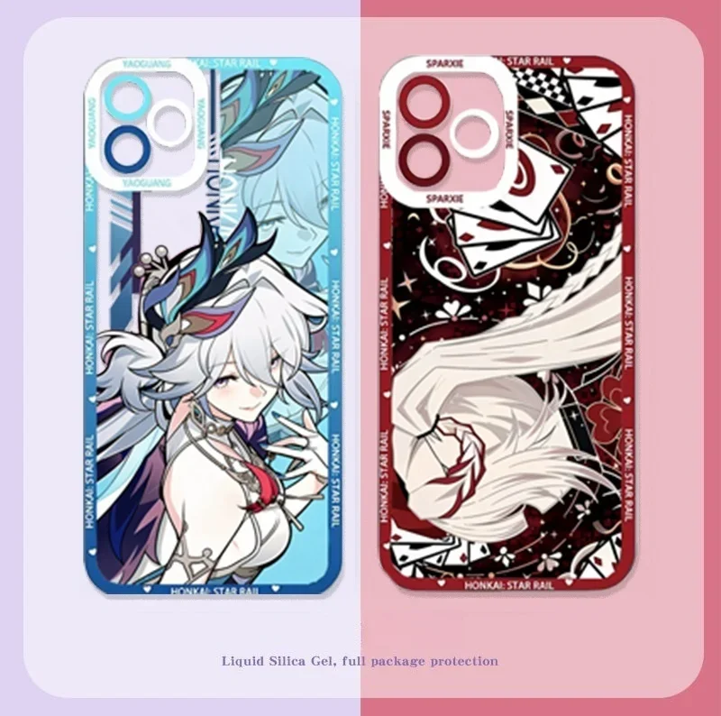 Фото Прозрачный силиконовый чехол Honkai Star Rail Anime для iPhone 17 Air 16 15 Pro Max XS Max XR X 6 6S 7 8 Plus №3