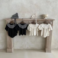 2022 summer new cute princess baby girl short sleeve bodysuit cotton infant girls puff sleeve jumpsuit fashion girl clothes