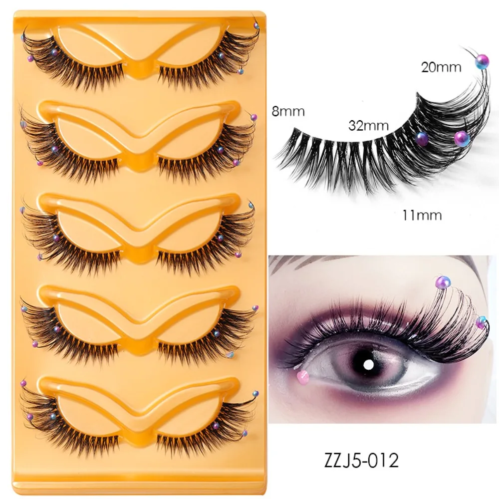 Женские прозрачные лисьи ресницы с ромбовидным наращиванием глаз толстые