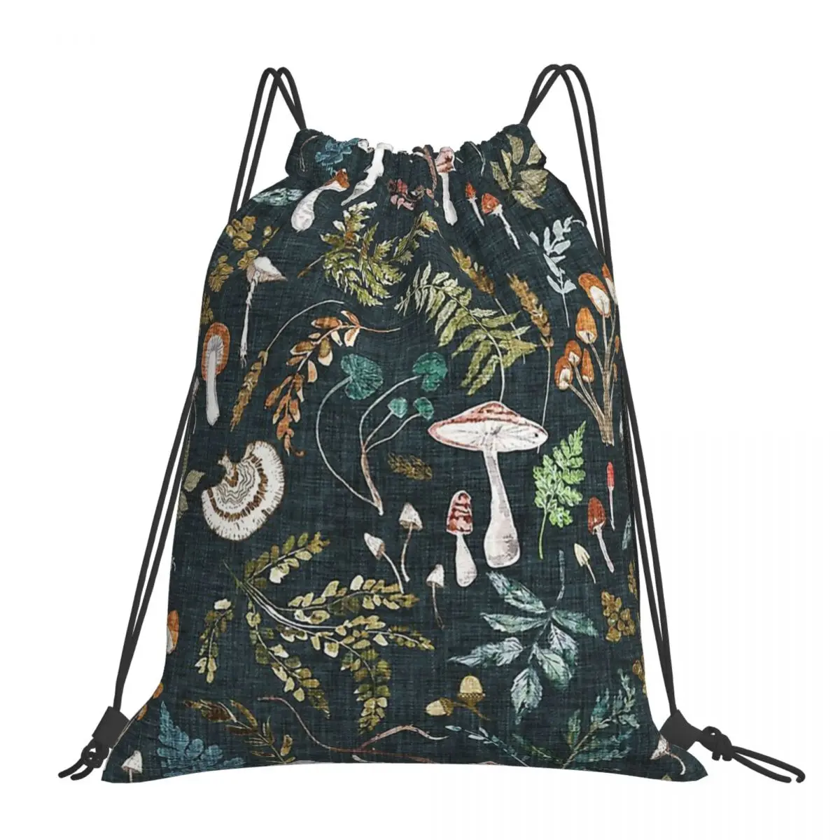 

Grove Midnight Mushroom Mushrooms Forest Drawstring Bags Travel Waterproof Storage Organize Bundle Pocket Rope Bag