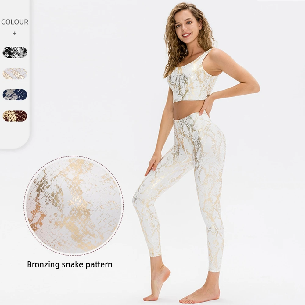 

Snake Print Yoga Trousers Women Jin Brushed Tight Elastic Sports Pants High Waist Butt Lift Fitness Trousers