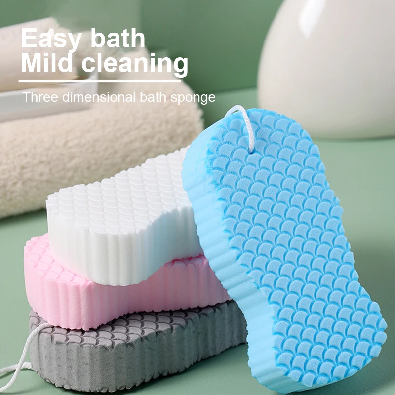 

2/4/5PCS Thickened Baby Sponge Bath Wipe 3d Bathroon Items Painless Bath Cotton Soft Sponge Bath Artifact Three-dimensional