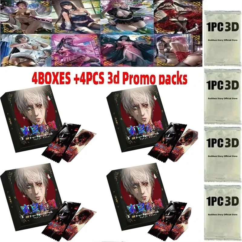 

Wholesale 4 Boxes Tokyo Ghoul Collection Card Booster Box Goddess Story Animal Card Game Christmas Children Toys Gift