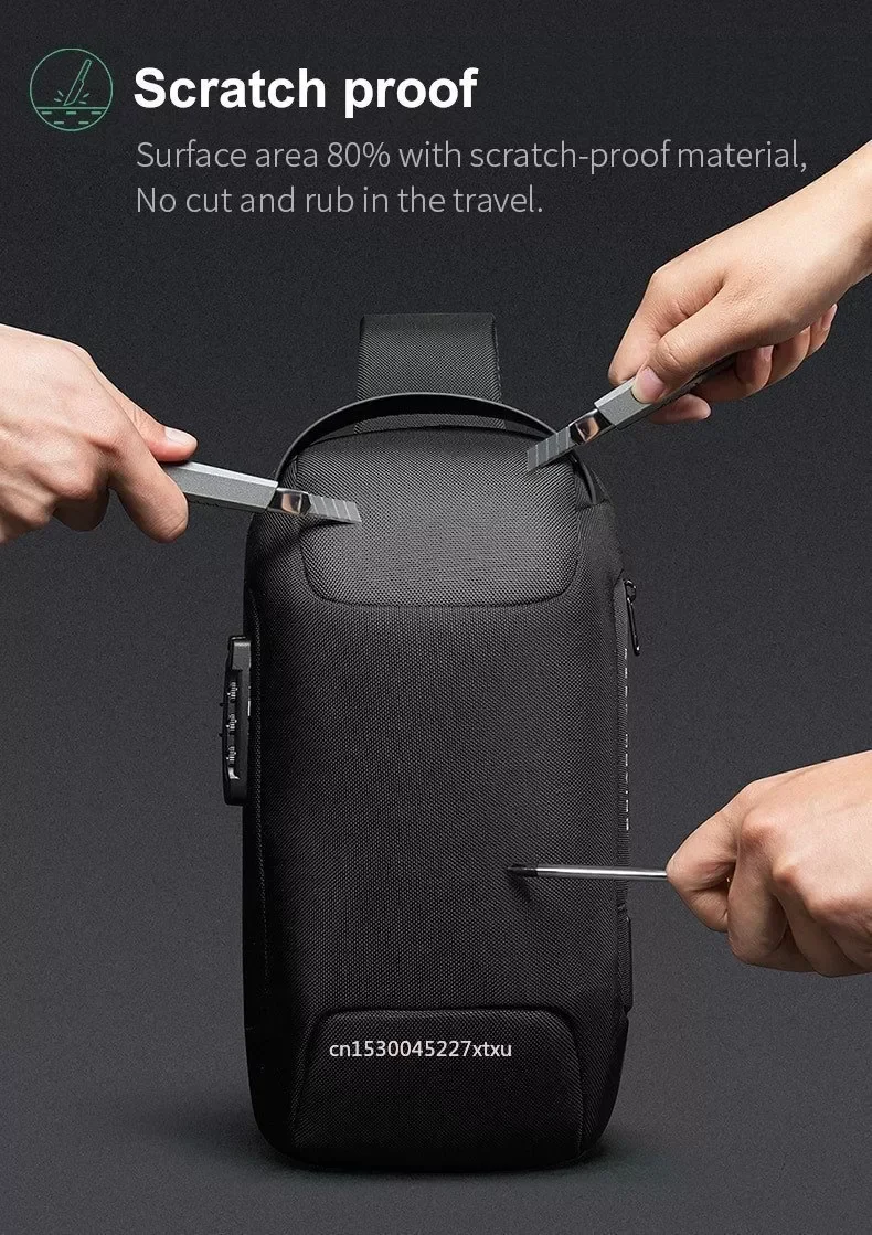 Fiber Streamline Anti-Theft Sling Bag Shoulder Bag Waterproof USB Man Crossbody Short Travel Messenger Designer Chest Bag