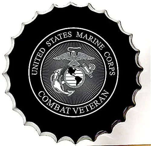 

Royal Tin Sign Bottle Cap Metal Tin Sign United States Marine Corps Diameter , Round Metal Signs for Home and Kitchen Bar