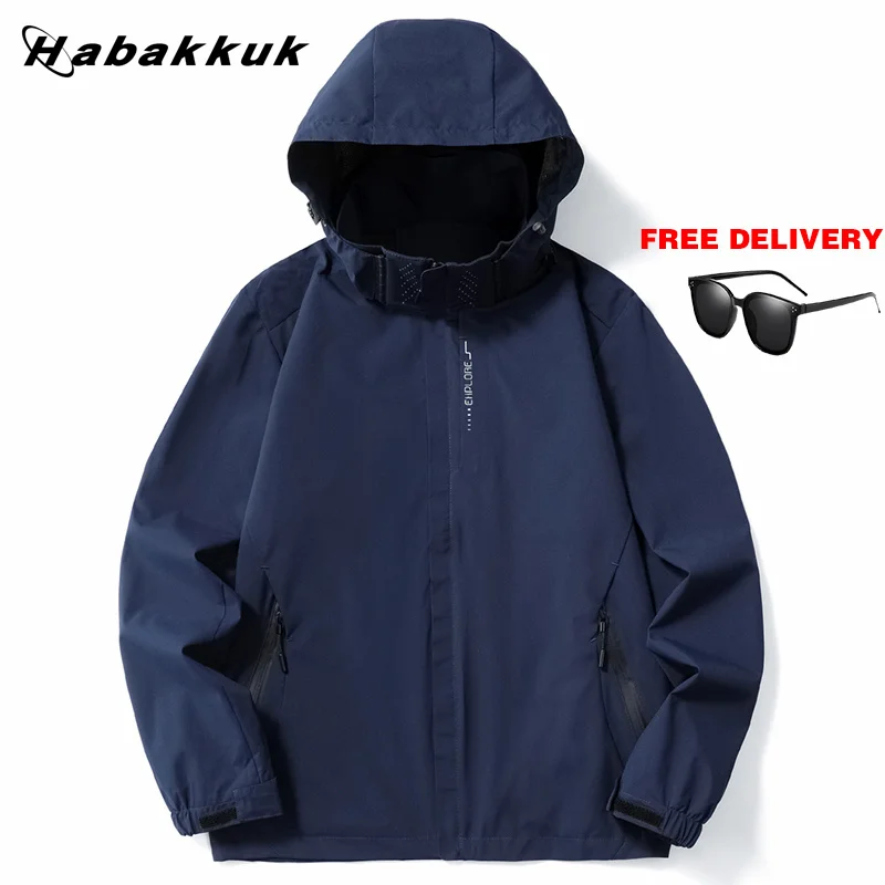 

Outdoor Windproof Waterproof Jacket For Men Raincoat For Hiking Travel With Removable Hooded Climb Mountains Jacket Windbreaker
