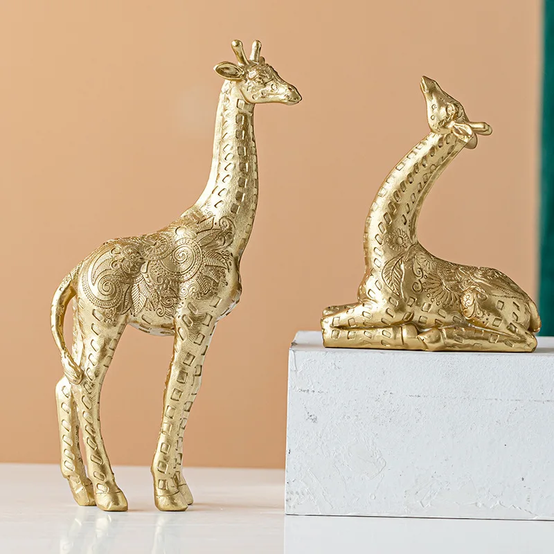

Sculpture Giraffe Resin Statue Home Decor Animal Resin Artifact Decoration TV Cabinet Bookshelf Desk Living Room Decoration