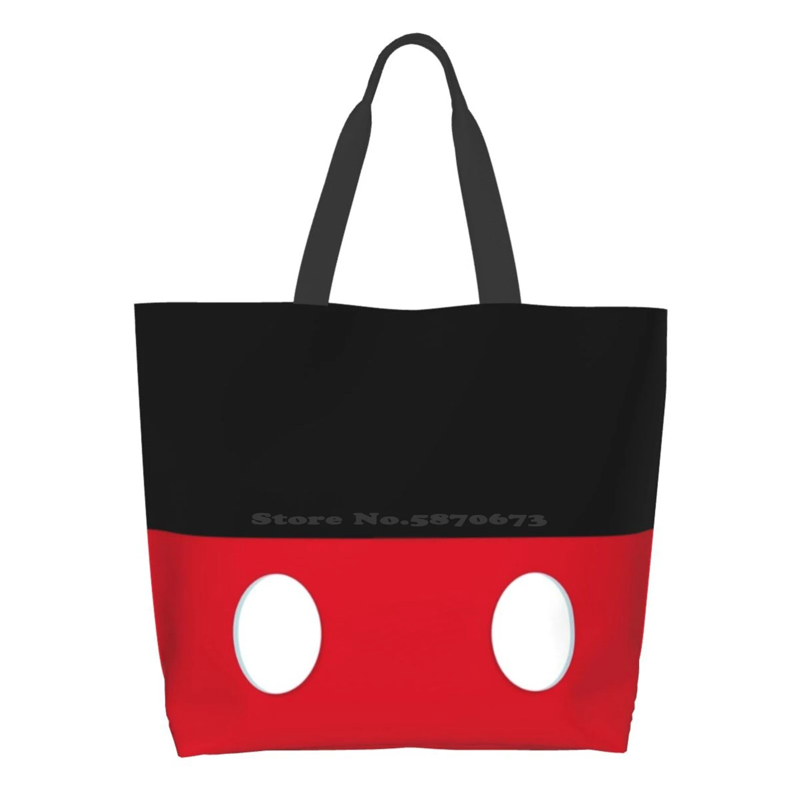 

Mouse Large Size Reusable Foldable Shopping Bag Dots Cartoon Animated Polkadots Mickey