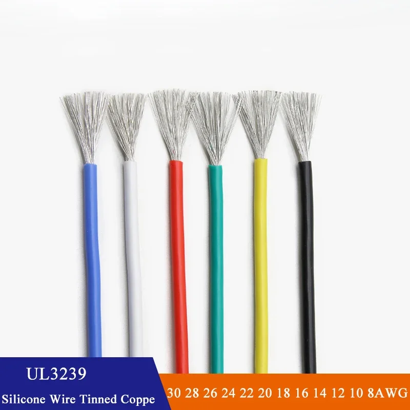 

Силиконовый провод UL3239, медный, 2/5 м, 3KV