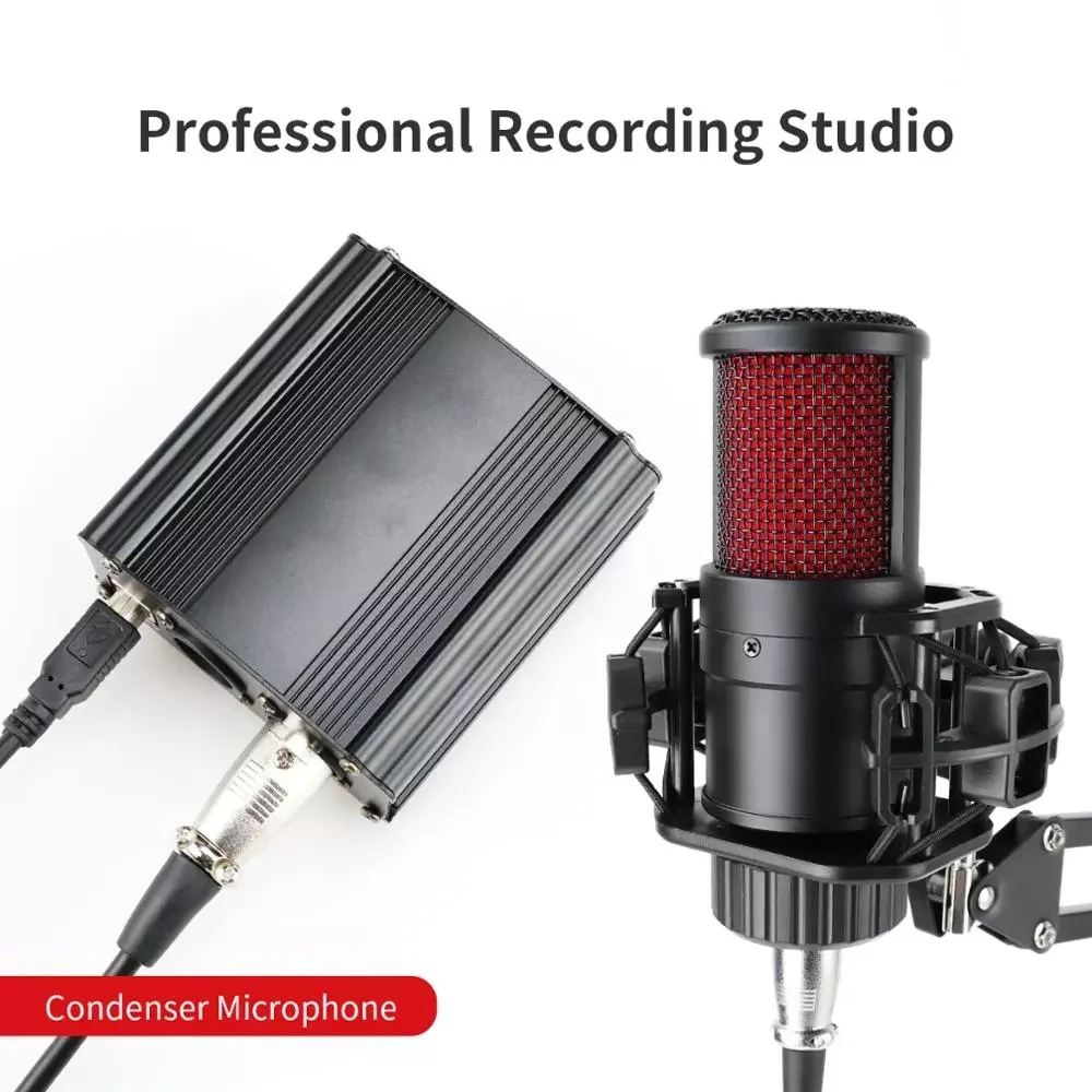 Конденсаторный микрофон Студийный для компьютера трансляции и записи караоке с