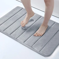 homaxy absorbent bathroom bath mat non slip shower rug soft memory foam kitchen floor carpet coral velvet pad home decoration