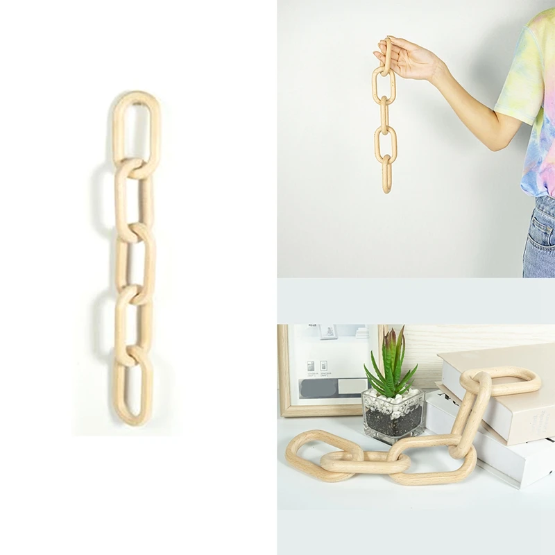 

Decorative Wood Link Chain Wooden Chain Decor 5 Link Decoration Chain For Family Party Home Office Decoration Supplies