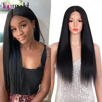 top model straight synthetic lace wig for black women glueless yaki straight wigs heat resistant ombre blonde female wig cosplay
