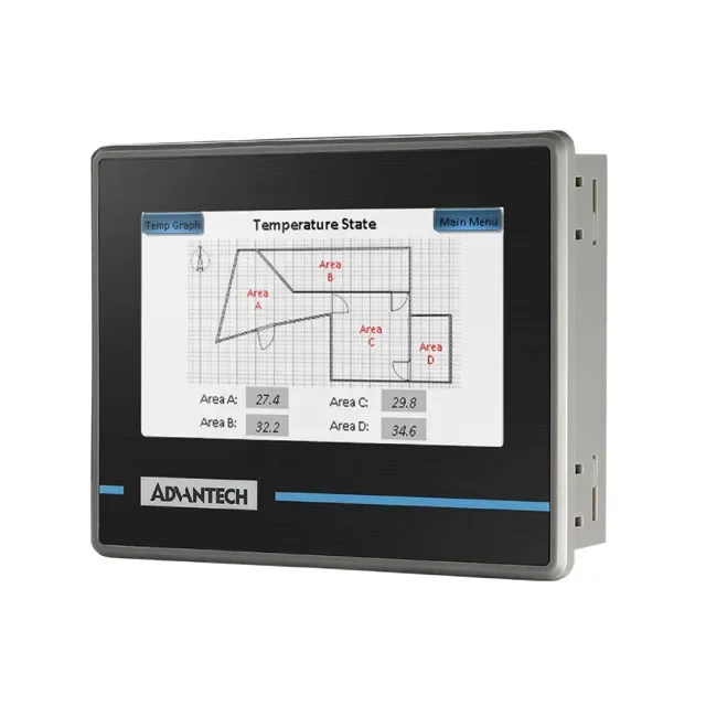 Advantech WOP-204K-NAE Дисплей HMI 4 3-дюймовый ЖК-дисплей 3 последовательных Ethernet 2 USB 64 МБ