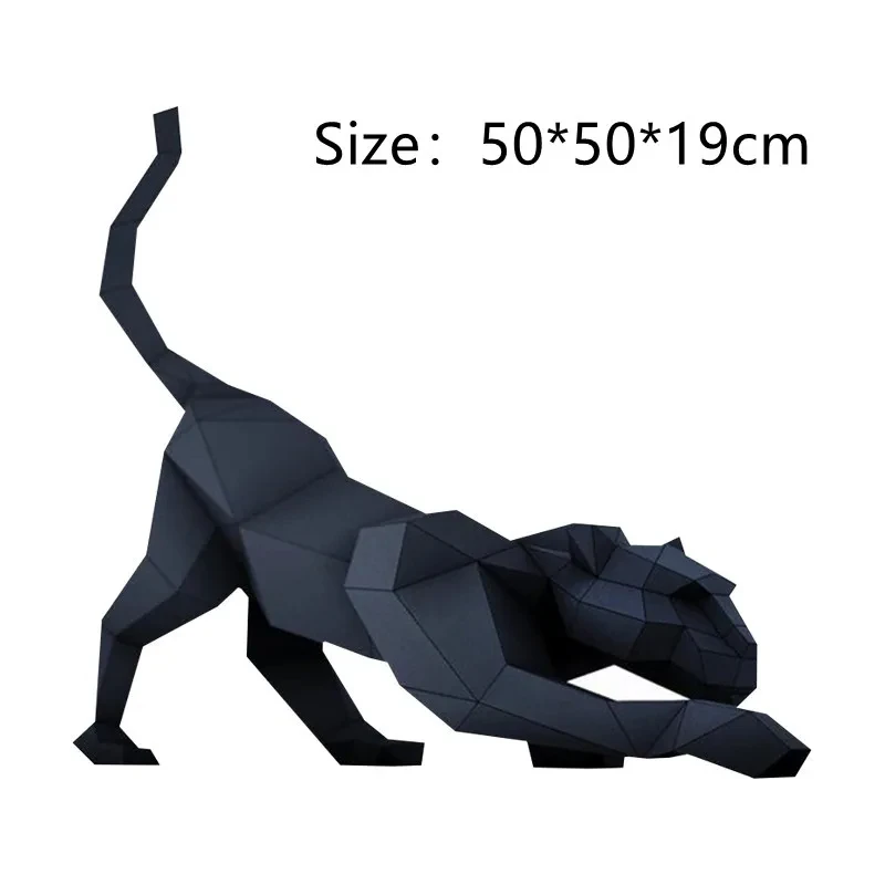 50 см жестокий леопард 3D бумажная модель животное пантера ремесленная домашний