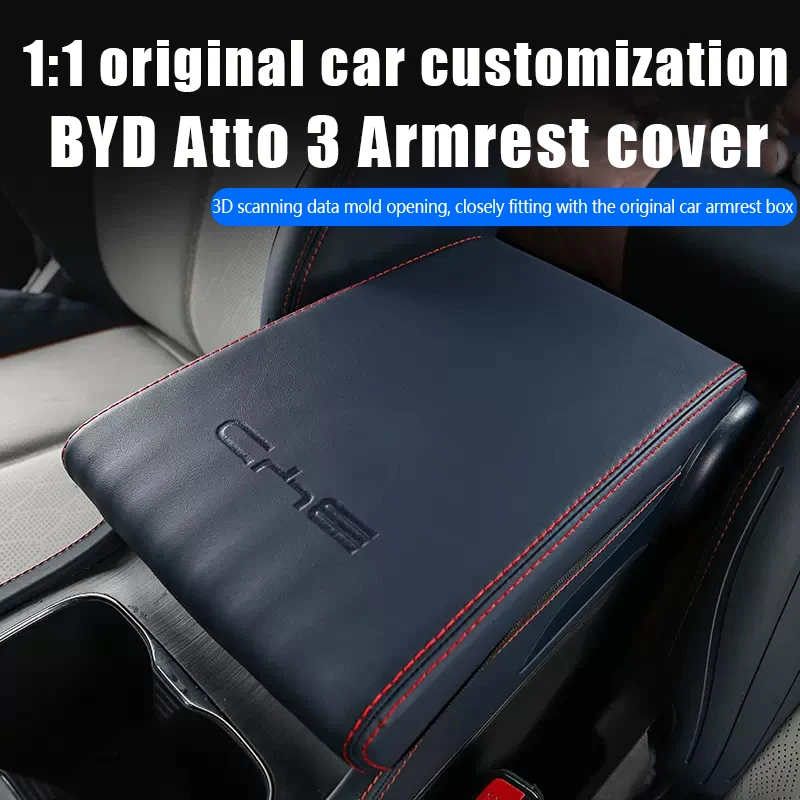 

Car Center Console Armrest Box Cover for BYD Atto 3 Yuan Plus 2022 Anti scratch wear resistance Interior protective leather Pad