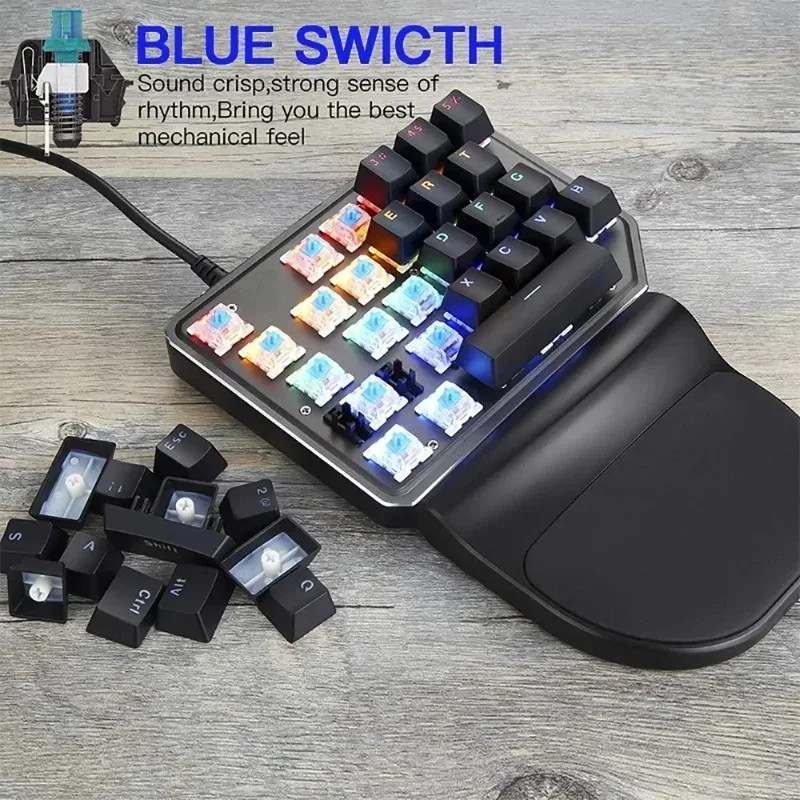 Игровая механическая клавиатура EOENKK K27 27-клавишная проводная светодиодная