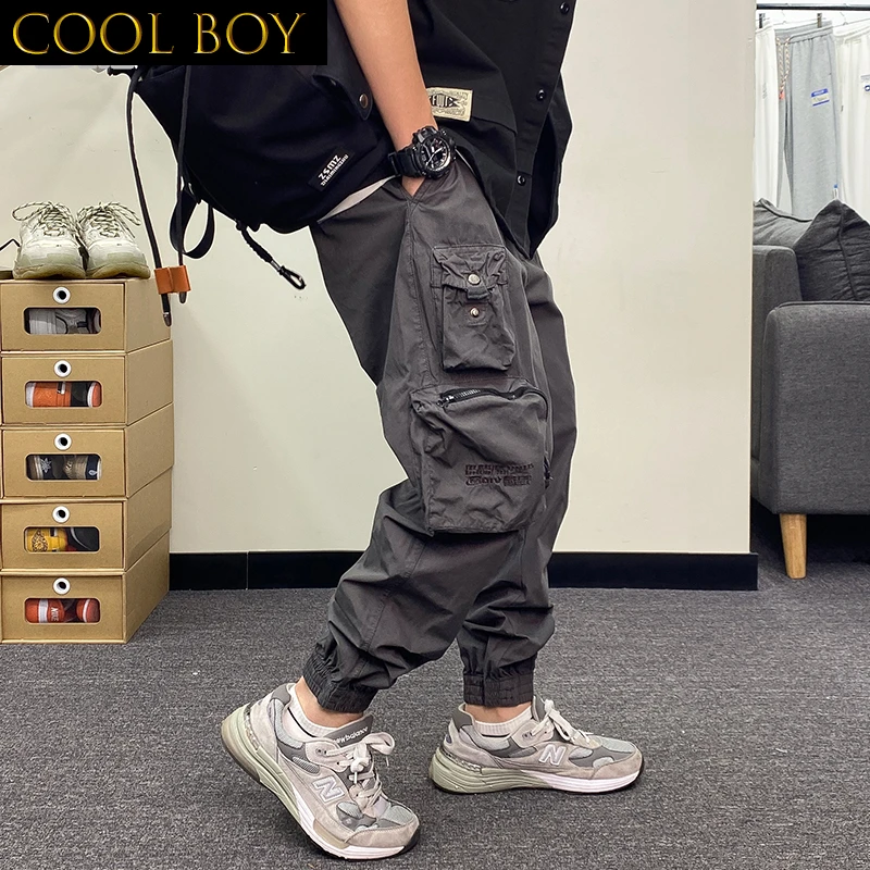 J BOYS Boutique 2023 Spring Summer Thin Multi-Pocket Casual Cargo Pants Harajuku Joggers Men Clothing Japanese Streetwear Hip Ho