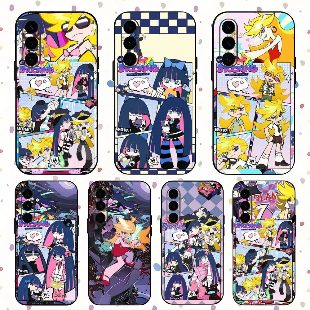 Фото Мягкий черный чехол для телефона с аниме-дизайном Panty Stocking для Samsung Galaxy S26 S25 S24 S23 S22 S21 Plus Ultra Note20 №1