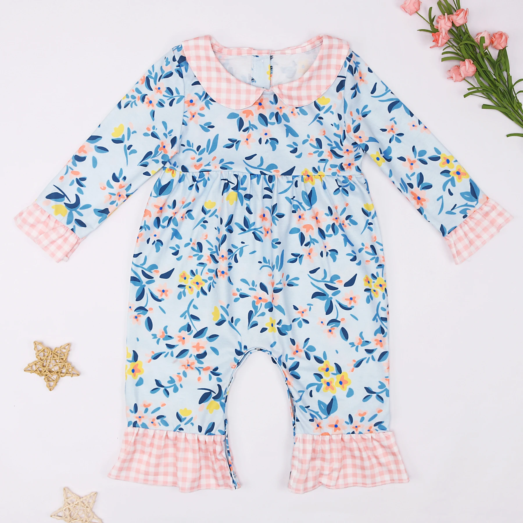

New Born 0-3T Bubble Lovely Casual Wear Floral Romper Babi Girl Clothes Pink Bluey Bodysuit Sleeve Pants Shorts Flower One Piece